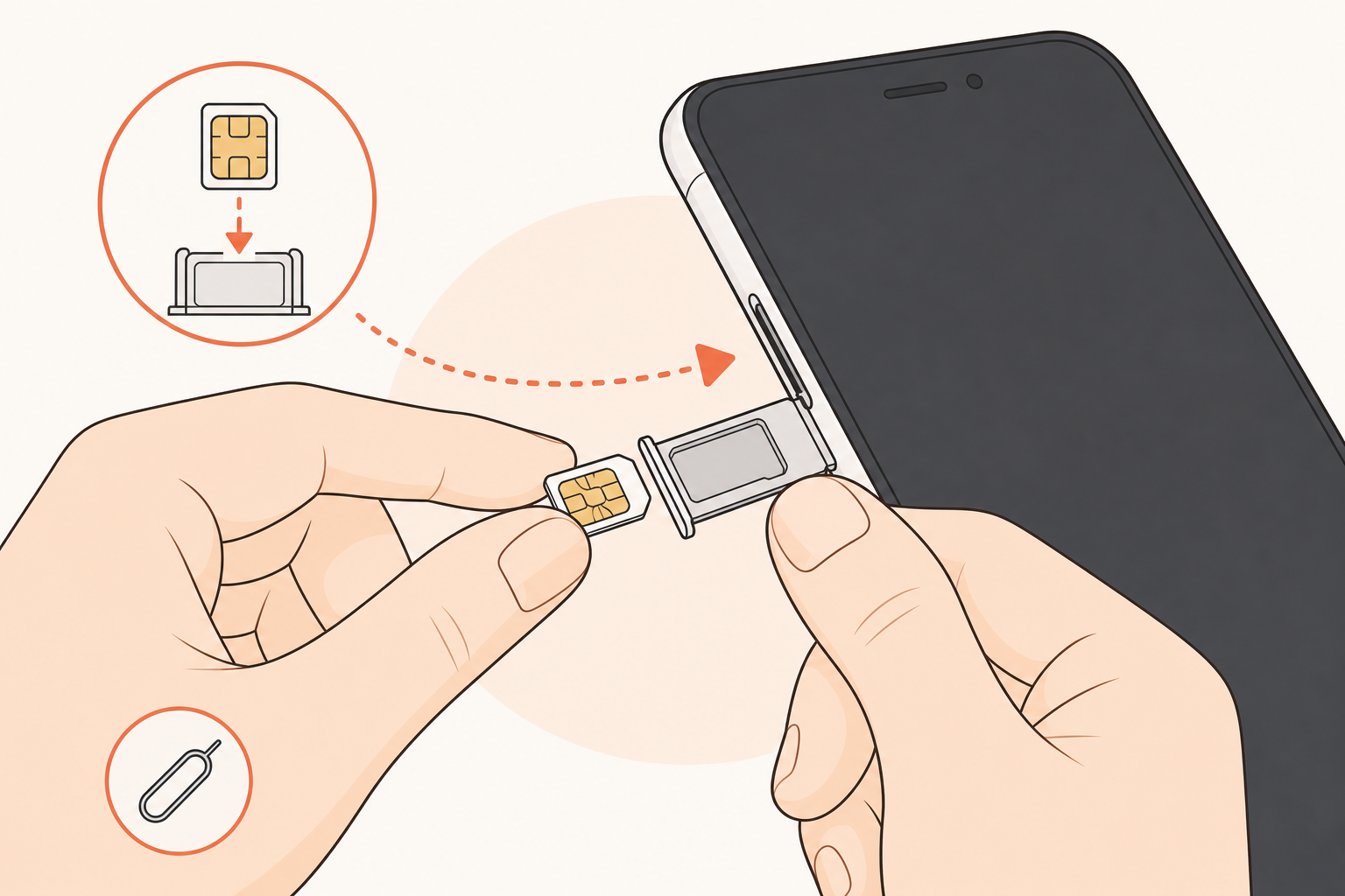 SIMカードを差し込むイメージ