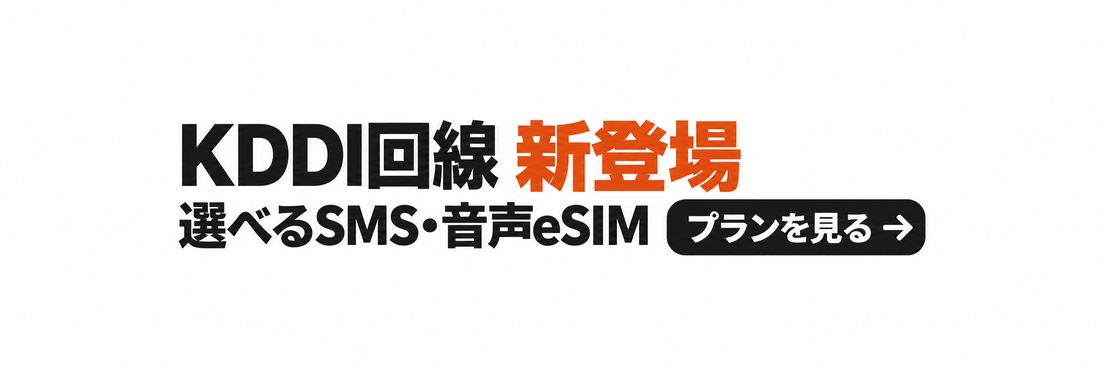 KDDI回線 新登場。選べるSMS・音声eSIM。プランを見る